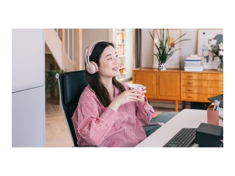 Logitech Zone Wireless 2 ES - Słuchawka - nauszne - Bluetooth - bezprzewodowa, przewodowa - redukcja hałasu - USB-C - różowy