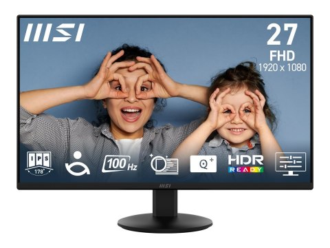 MSI PRO MP272L - Monitor LED - 27" - 1920 x 1080 Full HD (1080p) @ 100 Hz - IPS - 250 cd/m² - 1300:1 - 1 ms - HDMI, DisplayPort