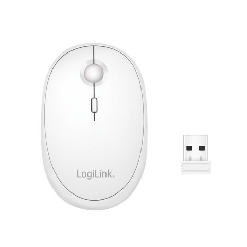 Mysz bezprzewodowa LogiLink ID0205 dwa tryby 2,4 GHz i BT 4.0, biała