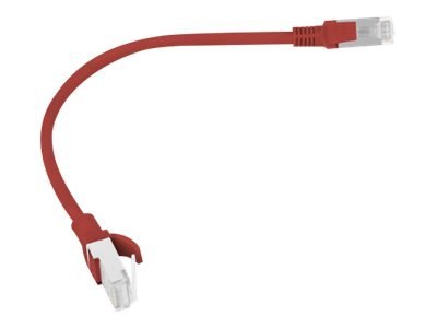 Lanberg - Kabel krosowy - RJ-45 (M) do RJ-45 (M) - 25 cm - UTP - CAT 5e - odlewany, bez wystających elementów, nieruchomy - czer