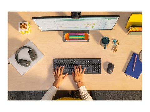 Logitech MK370 Combo for Business - Zestaw klawiatura i mysz - bezprzewodowa - Bluetooth LE - QWERTY - Międzynarodowy USA - graf