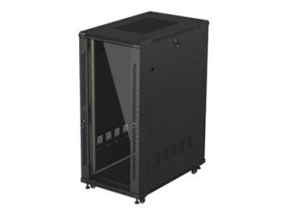 Lanberg FF01 series - Stojak szafa - 600 x 1000, paczka do samodzielnego montażu, z drzwiami szklanymi - z 6 wentylatorów chłodz