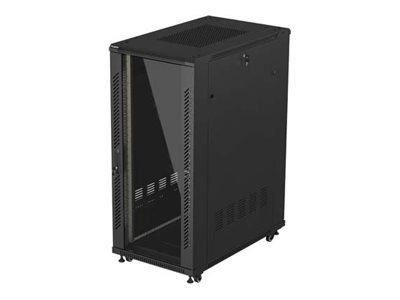 Lanberg FF01 series - Stojak szafa - 600 x 1000, paczka do samodzielnego montażu, z drzwiami szklanymi - z 6 wentylatorów chłodz