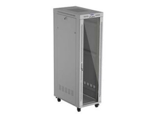 Lanberg FF01 series - Stojak szafa - 600 x 1000, paczka do samodzielnego montażu, z drzwiami szklanymi - z wyświetlacz LCD, term