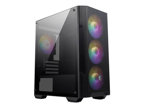 MSI MAG FORGE M100A - Wieża microATX - panel boczny z oknem (akrylowy) - brak zasilacza (ATX) - USB/dźwięk