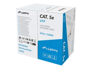 Lanberg - Zwój kabla - 305 m - 5.1 mm - UTP - CAT 5/5e - trwały - szary